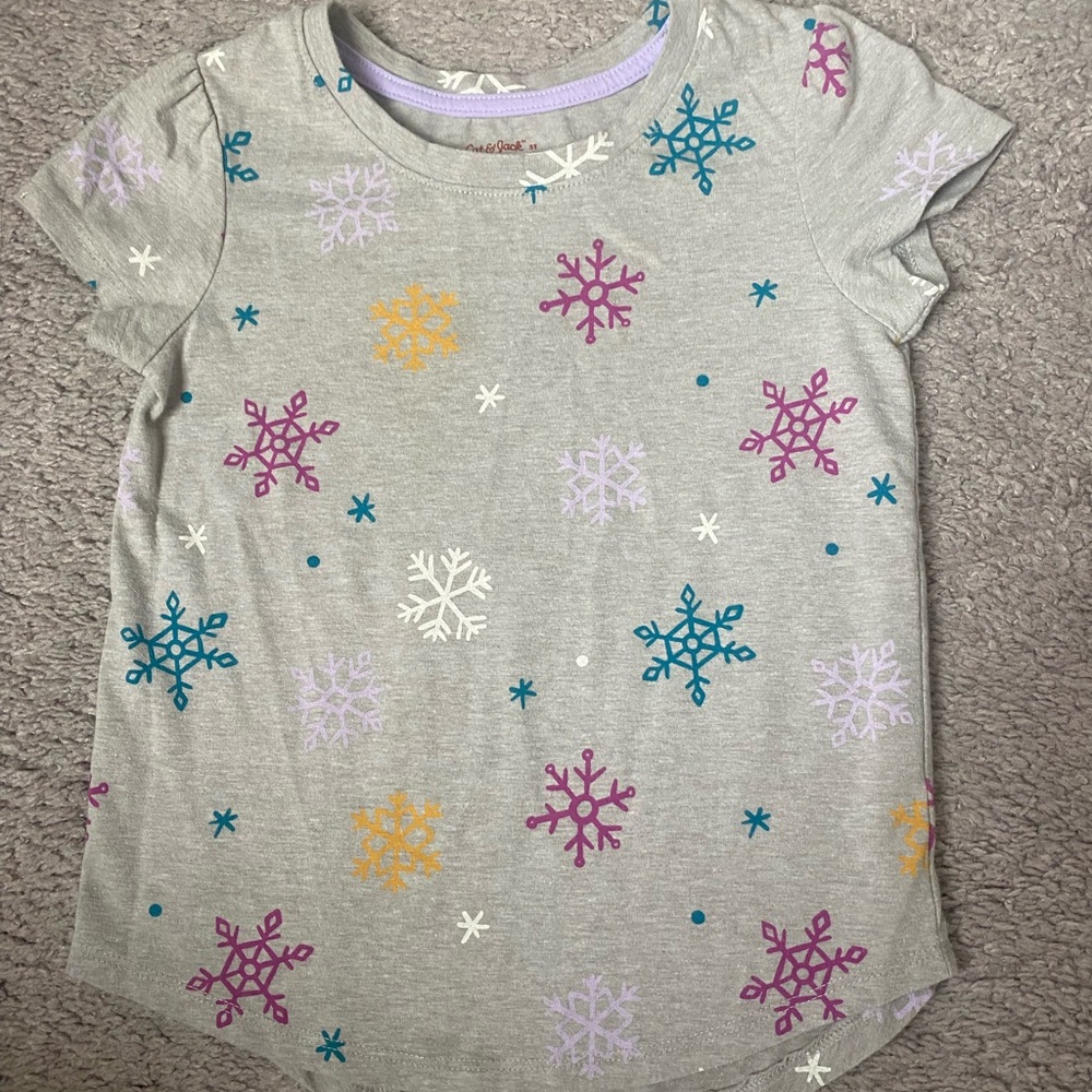 ❄️💜Toddler Girls Graphic Snowflake T-shirt